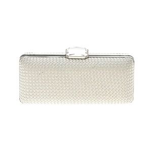 Sondra Rogers Silver Woven Clutch Bag